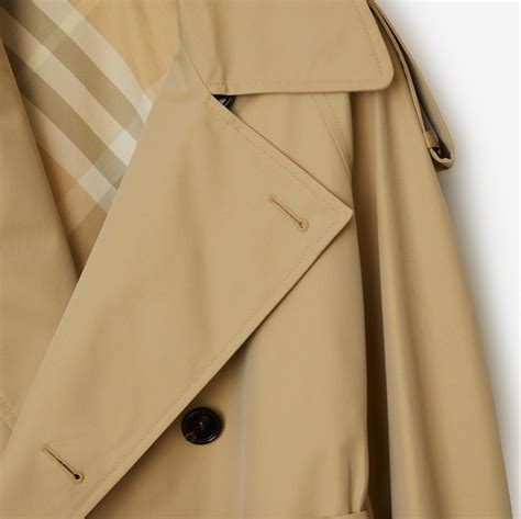 Short Gabardine Hamilton Trench Coat in Flax 